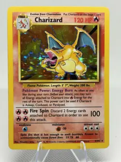 Pokemon Charizard 4/102 Base Set Holo Rare 1999 English 120 HP Arita - Image 1