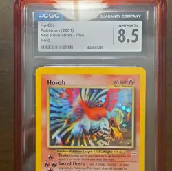Pokemon Ho-oh Holo Rare 07/64 Neo Revelation CGC 8.5 Graded Card (2001) - Image 1