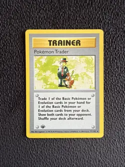 Pokemon Trader - 77/102 Base Set 1st Edition Shadowless Rare Trainer - LP - Image 1