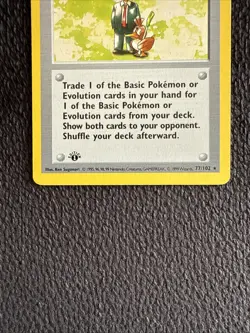 Pokemon Trader - 77/102 Base Set 1st Edition Shadowless Rare Trainer - LP - Image 2