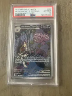 PSA 10 Team Rocket's Weezing 199/182 Pokemon Destined Rivals Illustration Rare - Image 1