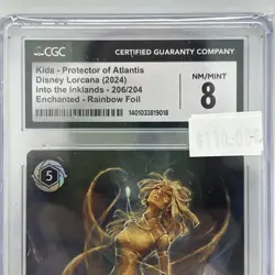 Disney Lorcana Kida- Protector Of Atlantis Enchanted Rainbow Foil 206 CGC 8 - Image 3
