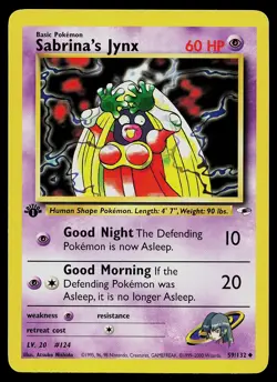 Pokemon Card - Sabrina's Jynx Gym Heroes 59/132 1st Edition Uncommon - Image 1