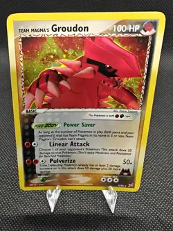 Team Magma’s Groudon Holo 9/95 EX Magma vs Aqua Pokemon Card – NM - Image 4