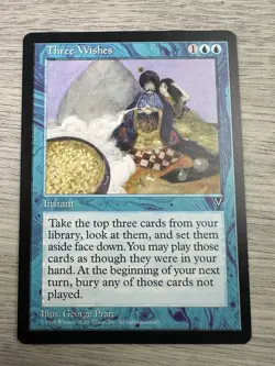 MTG Three Wishes Visions Rare Reserved List Magic The Gathering LP - Image 1