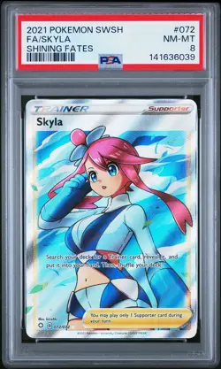 2021 POKEMON SWORD & SHIELD SHINING FATES #072 FULL ART/SKYLA PSA 8 - Image 1