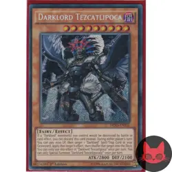 Yugioh Darklord Tezcatlipoca DESO-EN031 Secret Rare 1st Edition LP - Image 1