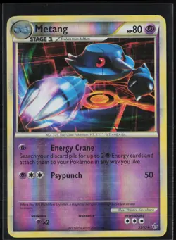 Metang 33/95 Uncommon HGSS Unleashed Pokemon Reverse Holo Moderately Played - Image 1