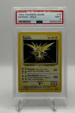 Pokemon 1999 Base Set Zapdos Holo PSA 9 16/102 Wizards of the Coast - Image 1