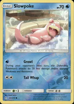 SLOWPOKE 42/214 UNBROKEN BONDS COMMON REVERSE HOLO POKEMON KOUKI SAITOU - Image 1