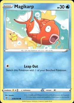 MAGIKARP 039/192 REBEL CLASH COMMON POKEMON KANAHEI - Image 1