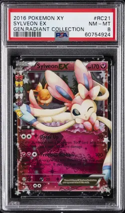 2016 POKEMON XY GENERATIONS RADIANT COLLECTION #RC21 SYLVEON EX PSA 8 - Image 1