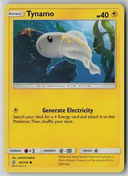 Tynamo 64/236 Pokemon Unified Minds Common Near Mint - Image 1