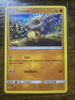 Cubone 7/12, McDonald's 2018 Collection Promo, Holo, Pokemon TCG, NM - Image 1