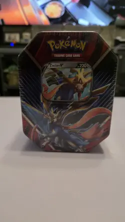 Pokemon TCG Zacian V factory sealed tin (4x booster packs) - Image 1