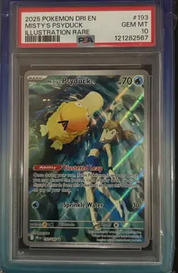 2025 Pokemon—Misty's Psyduck #193 Destined Rivals—Illustration Rare Foil PSA 10 - Image 1