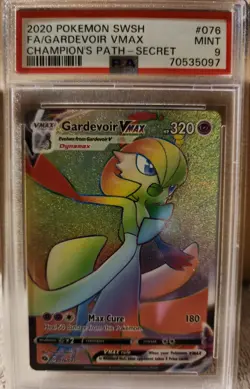 Gardevoir VMAX 2020 Pokemon Champions Path 076/073 Secret Full Art PSA 9 MINT - Image 1