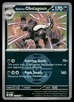 GALARIAN OBSTAGOON - 132/217 (DUSK BALL) 132/217 ME: ASCENDED HEROES POKEMON NM - Image 2