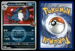 TEAM ROCKET'S HONCHKROW (ENERGY SYMBOL) 127/217 ASCENDED HEROES POKEMON NM - Image 1