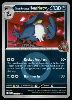 TEAM ROCKET'S HONCHKROW (ENERGY SYMBOL) 127/217 ASCENDED HEROES POKEMON NM - Image 2