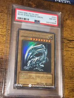 2002 Yu-Gi-Oh Blue-Eyes White Dragon #SDK-001 PSA 8 NEW CERT. Great Investment! - Image 1