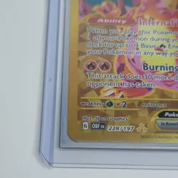 Charizard EX 228/197 Obsidian Flames Full Art Gold Hyper Rare Pokemon Card - Image 3