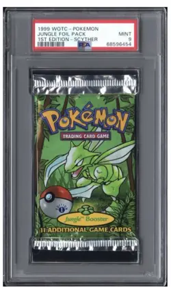 Pokemon Jungle 1st Edition Scyther Art Booster Pack PSA 9 MINT!! - Image 1