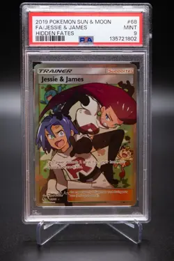 Pokemon TCG Jessie & James Hidden Fates #68 Full Art PSA 9 - Image 1