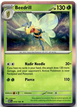 Pokemon Beedrill Scarlet & Violet 151 MEW #015/165 Rare Holo NM *SET FILL* - Image 1