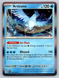Pokemon 2023 Articuno 144/165 Scarlet & Violet 151 MEW Holo English | NM - Image 1