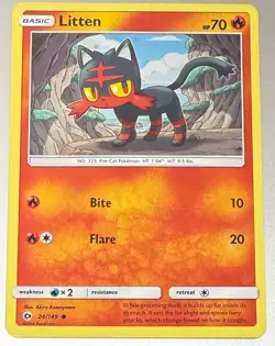 POKEMON TCG LITTEN 24/149 RARE HOLO MINT FROM PACKET TO SLEEVE - Image 1