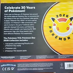 Pokemon TCG Pokemon Day 2026 Collection Box Pikachu Promo Coin 3 Boosters - Image 2