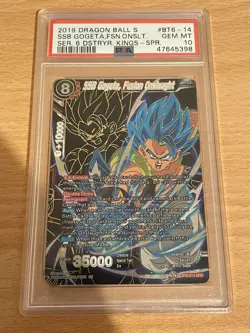 Dragon Ball Super Card DBS BT6-014 SSB Gogeta, Fusion Onslaught SPR PSA 10 - Image 1