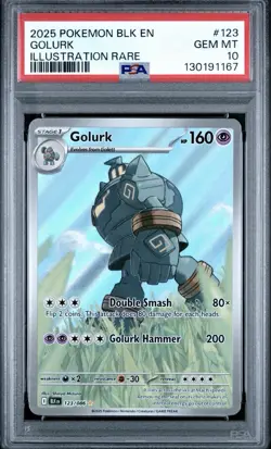 PSA 10 Golurk Illustration Rare 123/086 Pokemon Black Bolt - Image 1