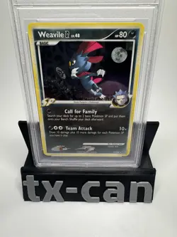 2009 Pokemon Weavile G 17/127 Platinum Holo Rare - PSA 8 NM - Image 2