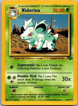 Nidorina 40/64 Uncommon Jungle Pokemon Lightly Played - Image 1
