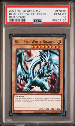 2024 YU-GI-OH! LEGEND DECKS II RED SPARK #ENK01 BLUE-EYES WHITE DRAGON PSA 10 - Image 1
