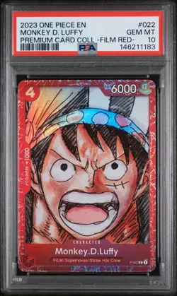2023 ONE PIECE PREMIUM COLLECTION ONE PIECE FILM RED #022 MONKEY D. LUFFY PSA 10 - Image 1