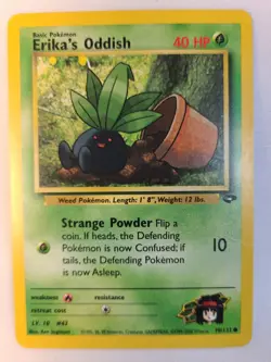 ERIKA’S ODDISH 70/132 Gym Challenge VINTAGE WOTC Pokemon CARD - NM - Image 1
