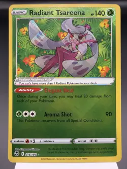 Radiant Tsareena 016/195 - Radiant Rare - SWSH Silver Tempest Pokemon Card MINT - Image 1