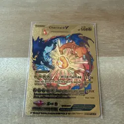 Charizard V HP508 Wild Flames Rare Gold Accent Foil Fan Art Cards - Image 1