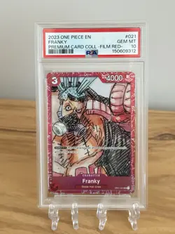 ~ PSA 10 ~ #021 FRANKY ONE PIECE FILM RED - 2023 BANDAI PREMIUM CARD COLLECTION - Image 1