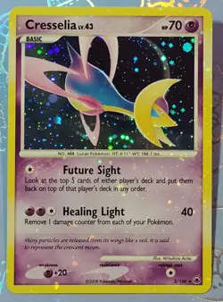 Cresselia 2/100 D&P Majestic Dawn Rare Holo Pokemon Card NM + Holo Bleed - Image 1