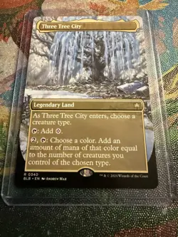 Three Tree City Borderless Legendary Land Rare MTG Bloomburrow English 0340 - Image 1