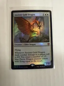 Ancient Gold Dragon NM FOIL MTG! Commander Legends Baldurs Gate - Image 1
