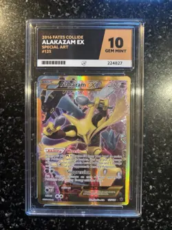 Pokemon ACE 10 Alakazam EX #125 Fates Collide Perfect Subgrades (no PSA) - Image 1