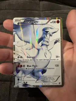 Pokemon Reshiram 113/114 Black & White Ultra Rare Holo Full Art 130 HP LP/MP - Image 1