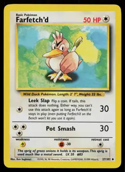 FARFETCH'D 27/102 UNCOMMON BASE SET UNLIMITED POKEMON MP - Image 1