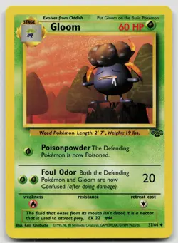 GLOOM 37/64 UNCOMMON JUNGLE POKEMON UNLIMITED LP - Image 1