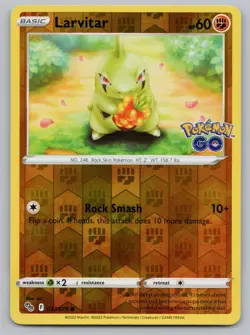 Larvitar 037/078 Common Pokemon GO Pokemon Reverse Holo Near Mint - Image 1